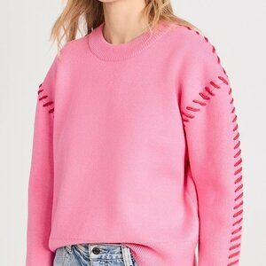 English Factory Whip Stitch Women's Pink and Red Jumper/Sweater Size M